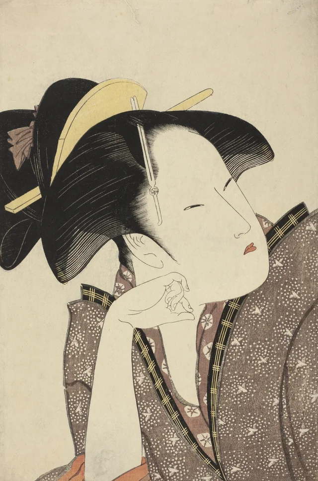 El amor reflexivo, de la serie Antología poética, sección del amor, Kitagawa Utamaro