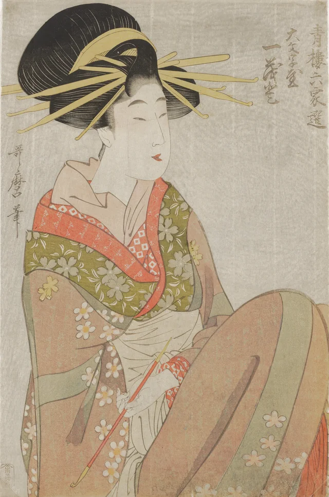 Courtesan Hitomoto of the Daimonjiya, Kitagawa Utamaro