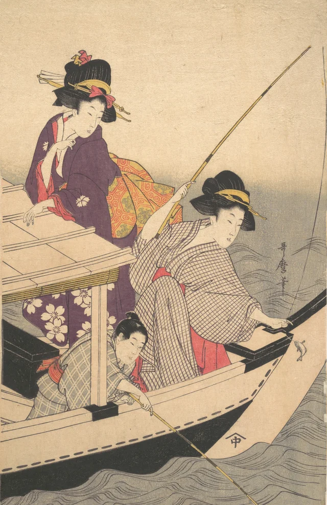 釣り, 喜多川歌麿