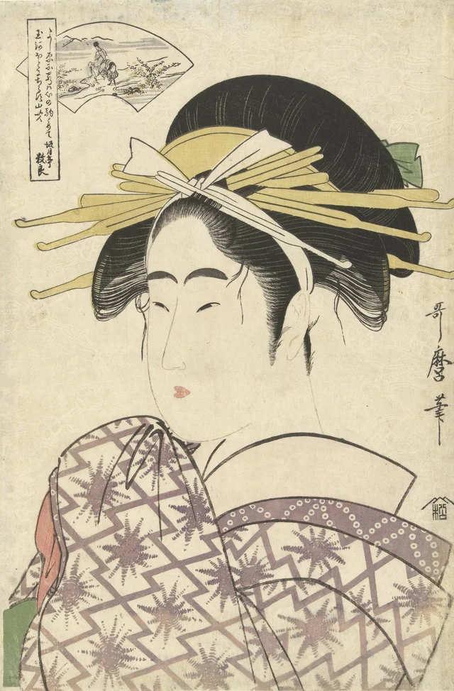 O rio Tama de Ide, da série Os seis rios-joia, Kitagawa Utamaro