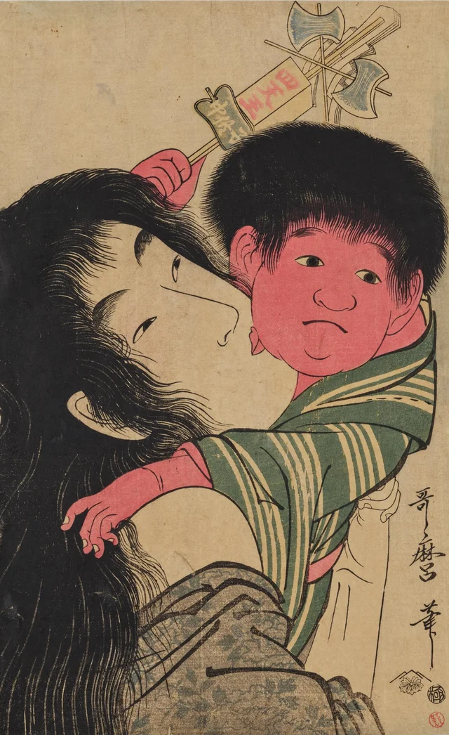 Yamanba and Kintarō: Kissing, Kitagawa Utamaro