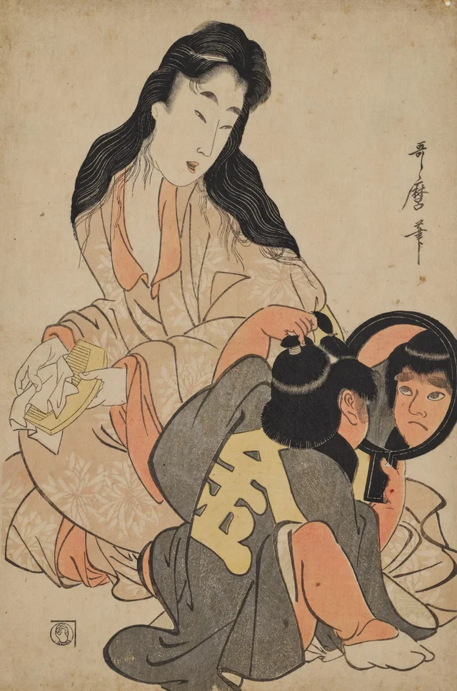 "Mirror" from the Series "Kintarō and a Mountain Witch", Kitagawa Utamaro