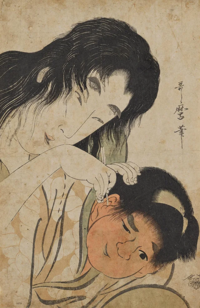 Yamanba and Kintarō: Ear Cleaning, Kitagawa Utamaro