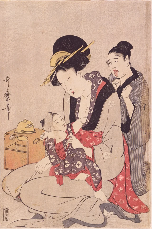 Mother, Child and Shop Boy, Kitagawa Utamaro