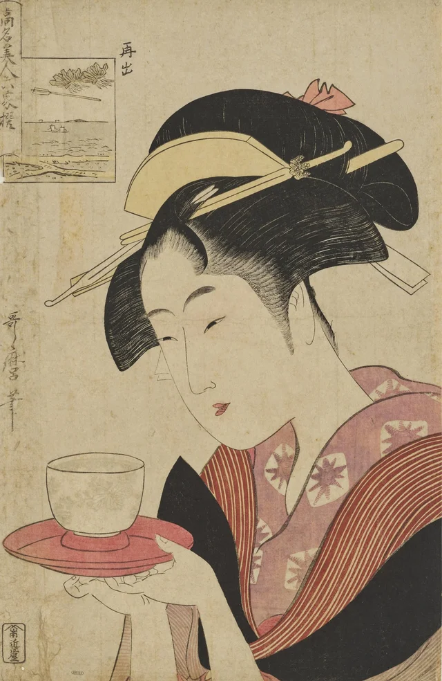 Naniwaya Okita, de la serie Bellezas famosas de las seis casas, Kitagawa Utamaro