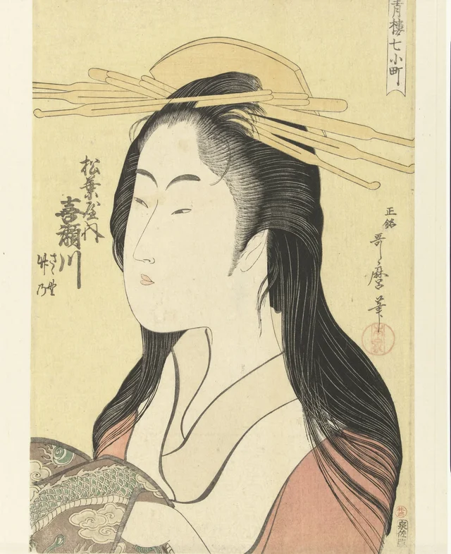 Retrato em busto da cortesã Kisegawa da casa Matsubaya