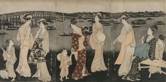 Prendre le frais du soir au bord de la Sumida