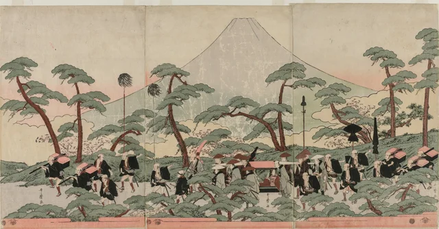 富士山麓の行列