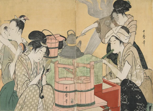 Escena de cocina, Kitagawa Utamaro