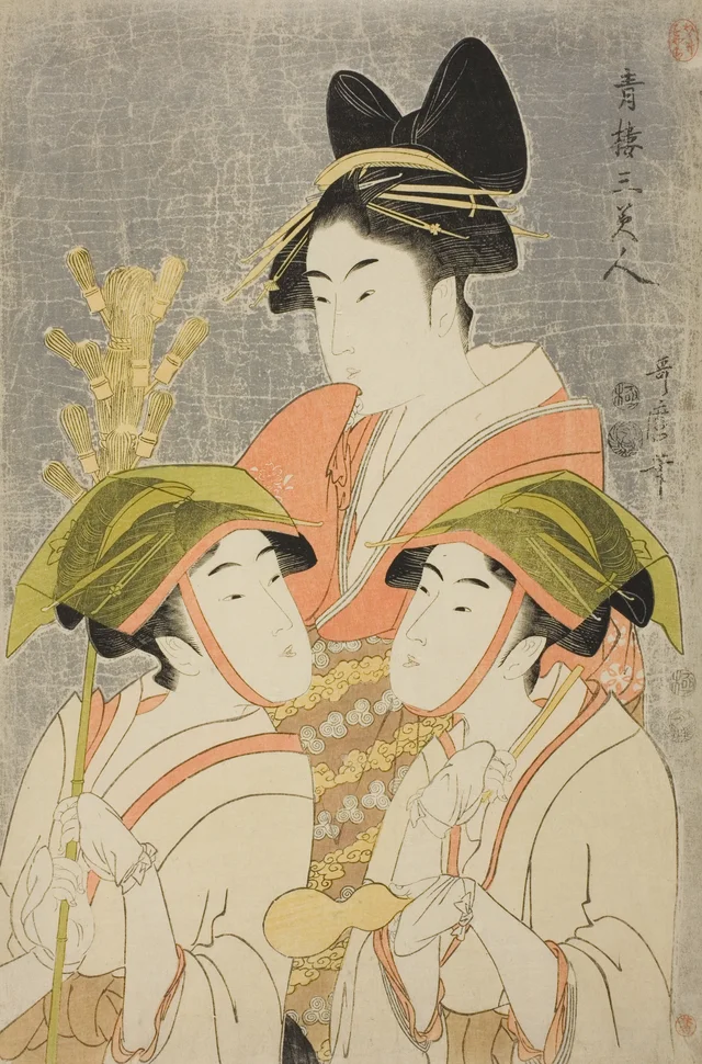 Três belezas do Yoshiwara, Kitagawa Utamaro