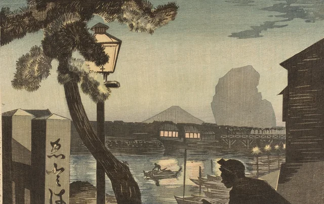 Mt. Fuji at Dusk from Edo Bridge, Kobayashi Kiyochika