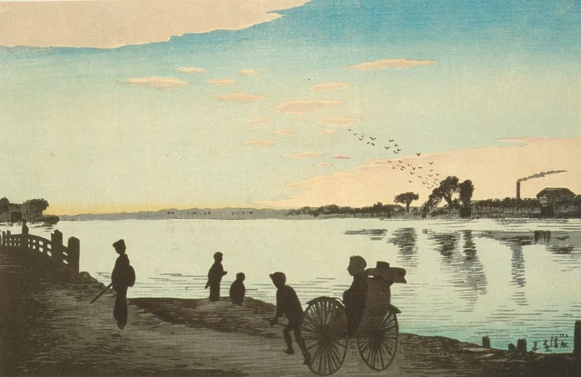 Ishihara Bridge from the Banks of the Sumida River, Kobayashi Kiyochika