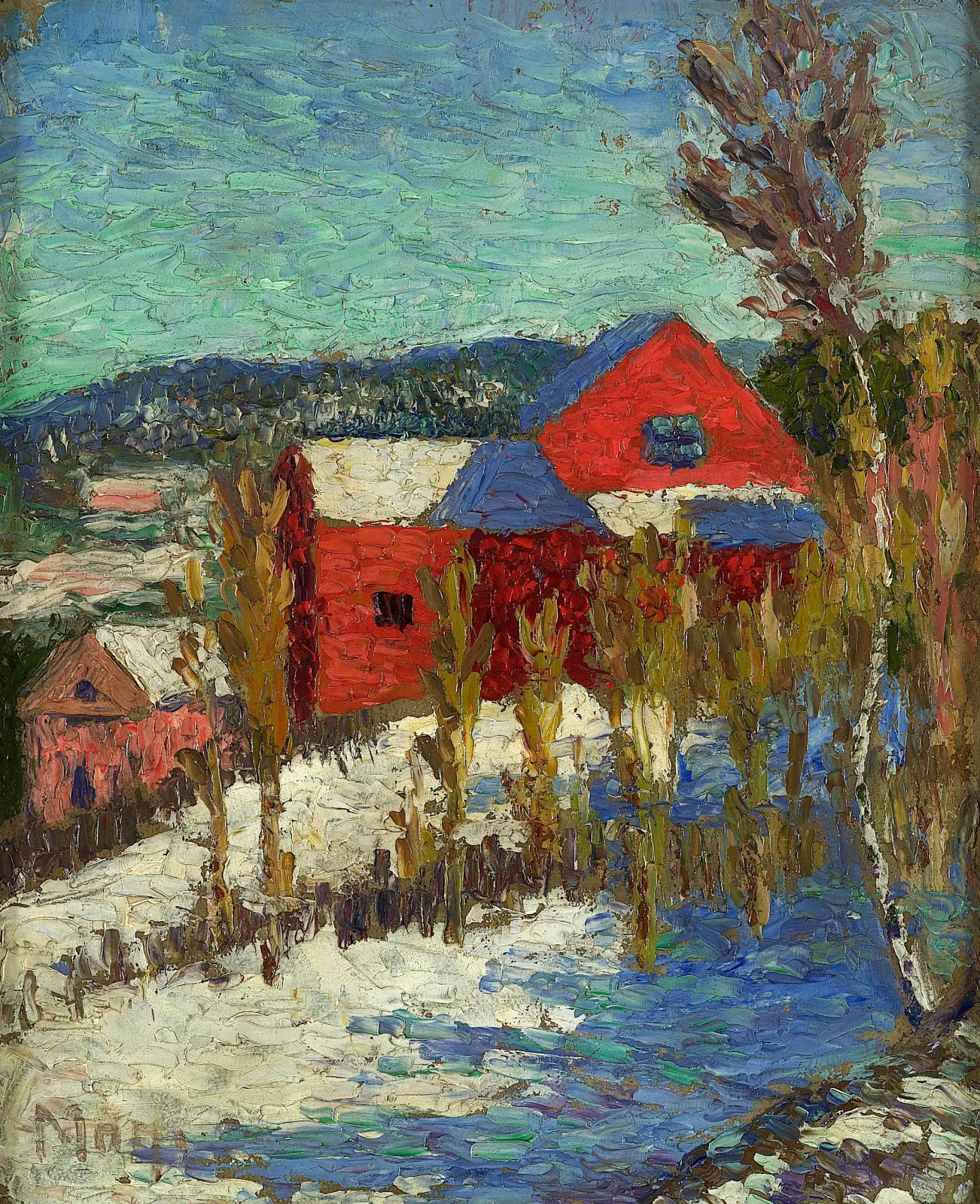 Paysage avec des maisons, Konrad Mägi