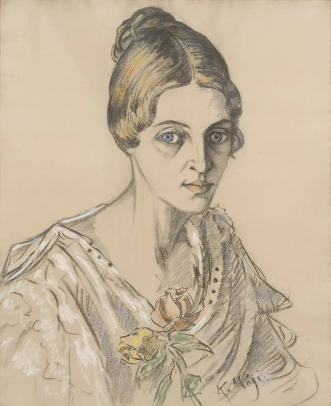 Portrait de femme. Linda Bachmann, Konrad Mägi