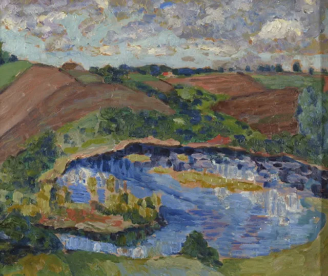 Paisaje con un lago