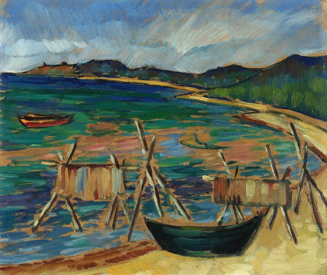 Bahía marina con barcas