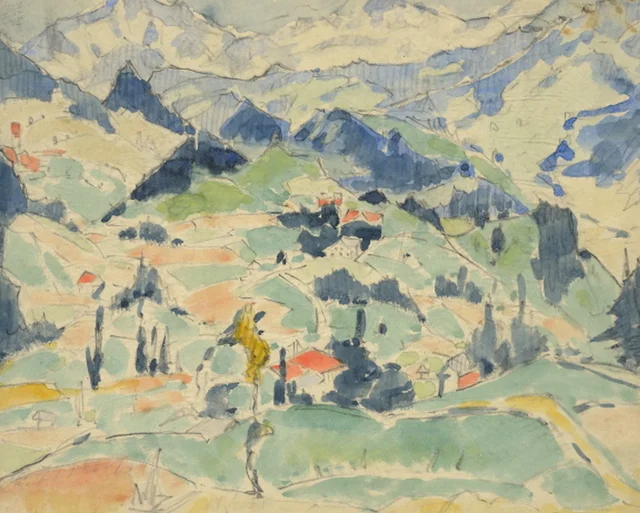 Paisaje de Obersdorf, Konrad Mägi