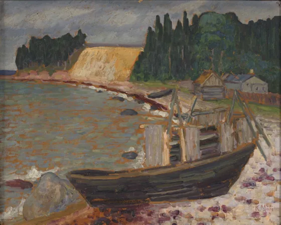 Rannamotiiv lodjaga — Konrad Mägi