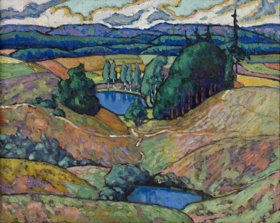 Võrumaa maastik. Valgjärv — Konrad Mägi