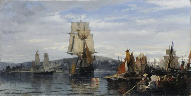 Outside the harbour