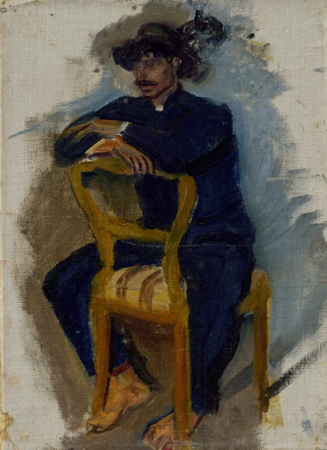 Dandy Seated on a Biedermeier Chair, Ladislav Medňanský