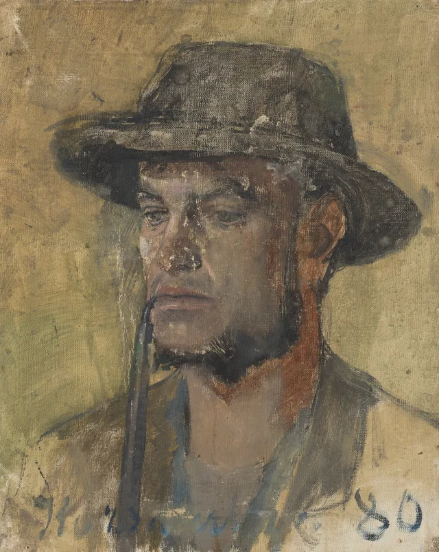 Sketch of the Head of a Young Man Smoking