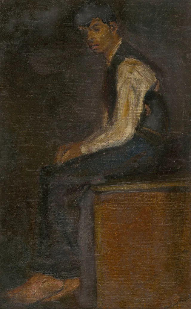 Study of a Seated Man, Ladislav Medňanský