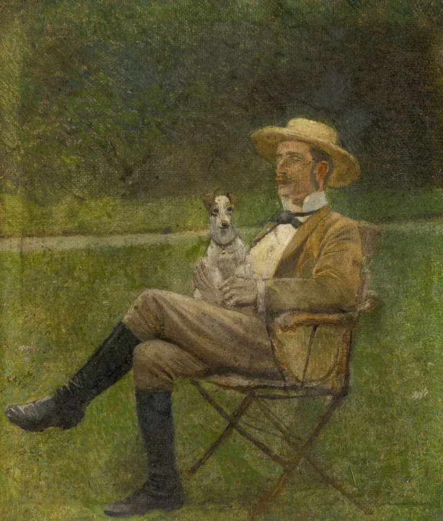 Study of a Seated Man with a Little Dog