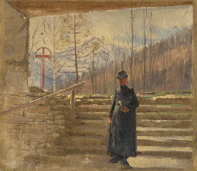 Study of a Walking Priest