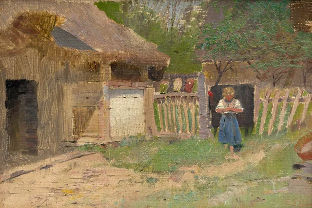 Little Girl in a Village Yard