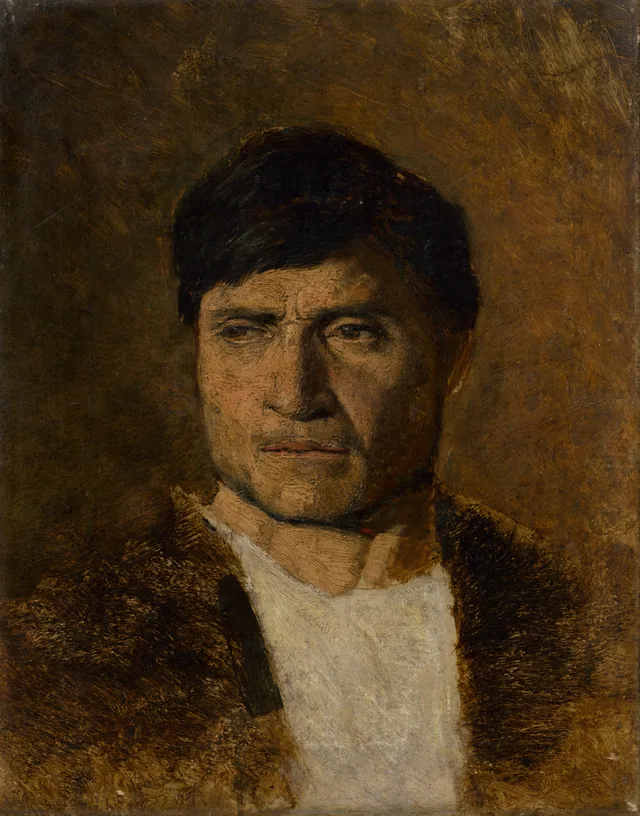 Hombre con chaqueta de piel