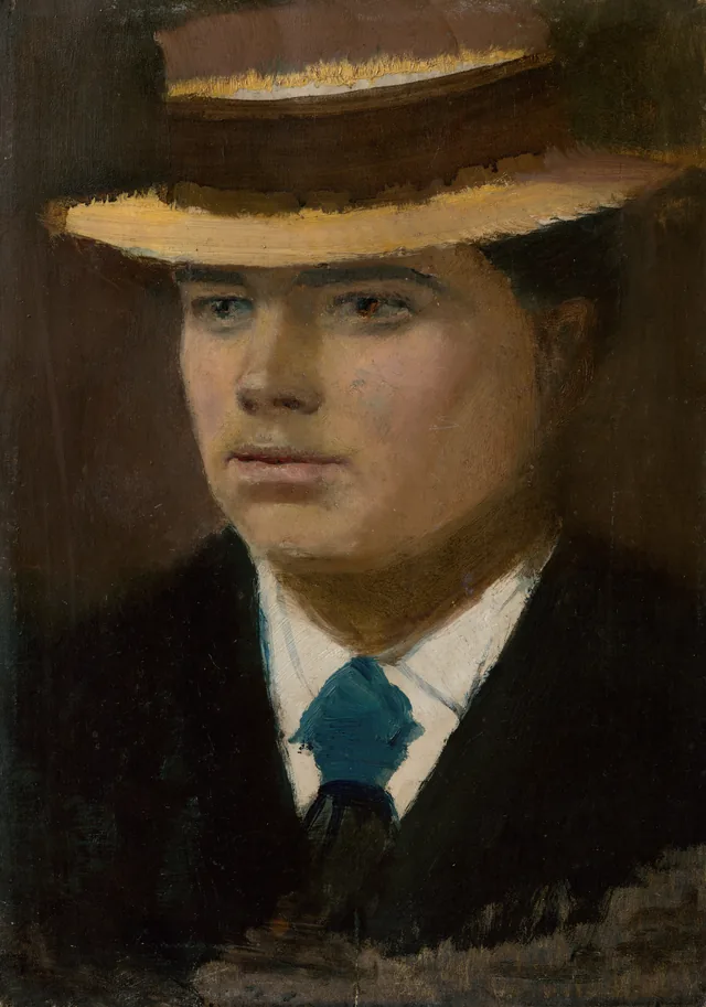 Young Man in a Straw Hat, Ladislav Medňanský