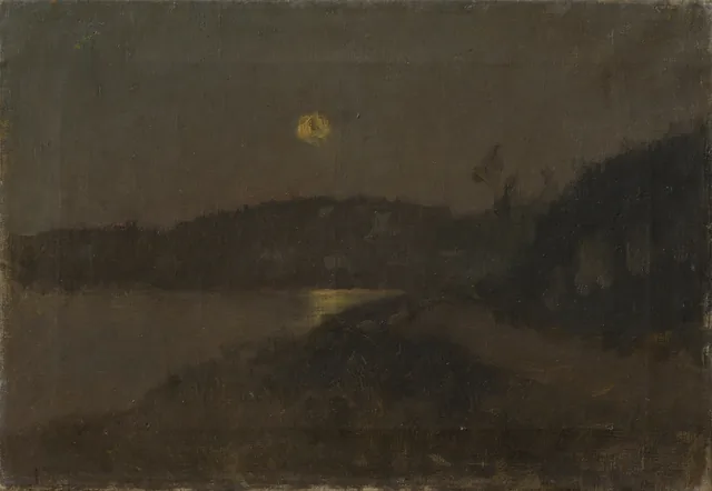 Noche de luna junto al río