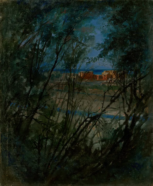 Paysage bleu