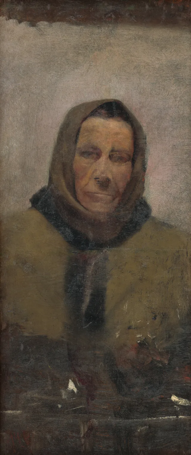 Portrait d'une vieille femme en pelisse