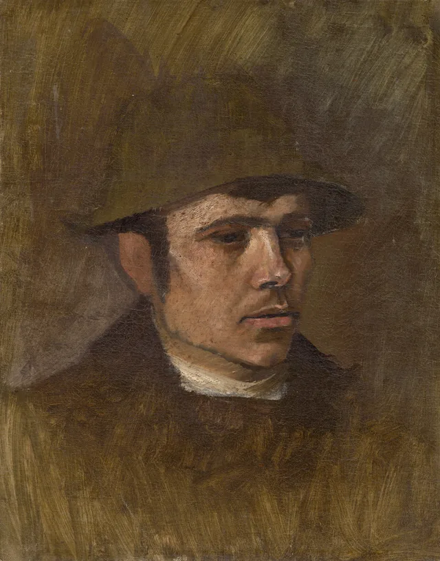 Cabeza de obrero con sombrero