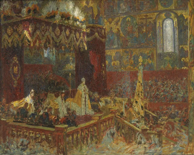 A coroação do czar Nicolau II em Moscou, esboço
