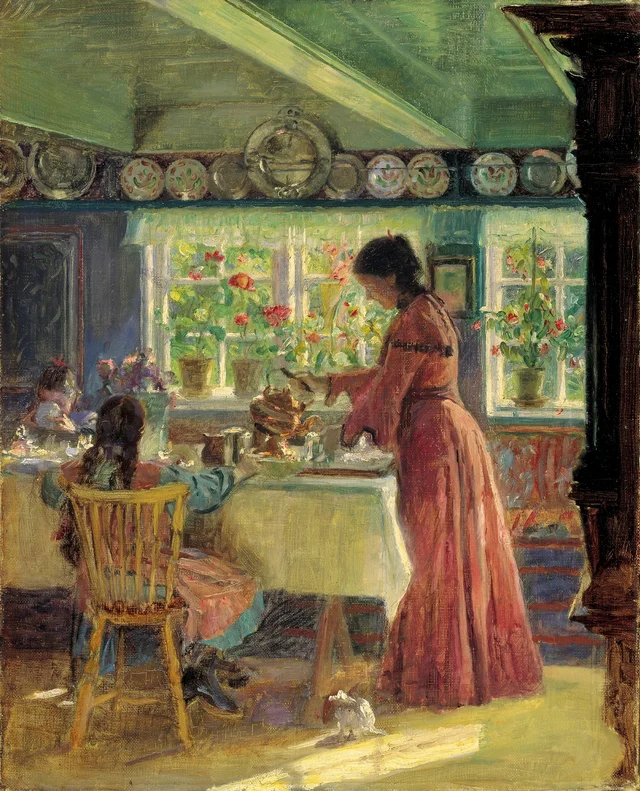 Pouring the Morning Coffee, Laurits Tuxen