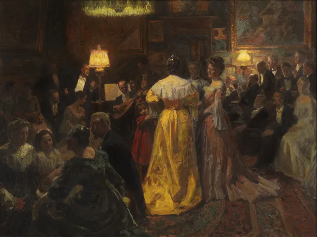 An Evening Party in the Studio on Strandvejen, Laurits Tuxen