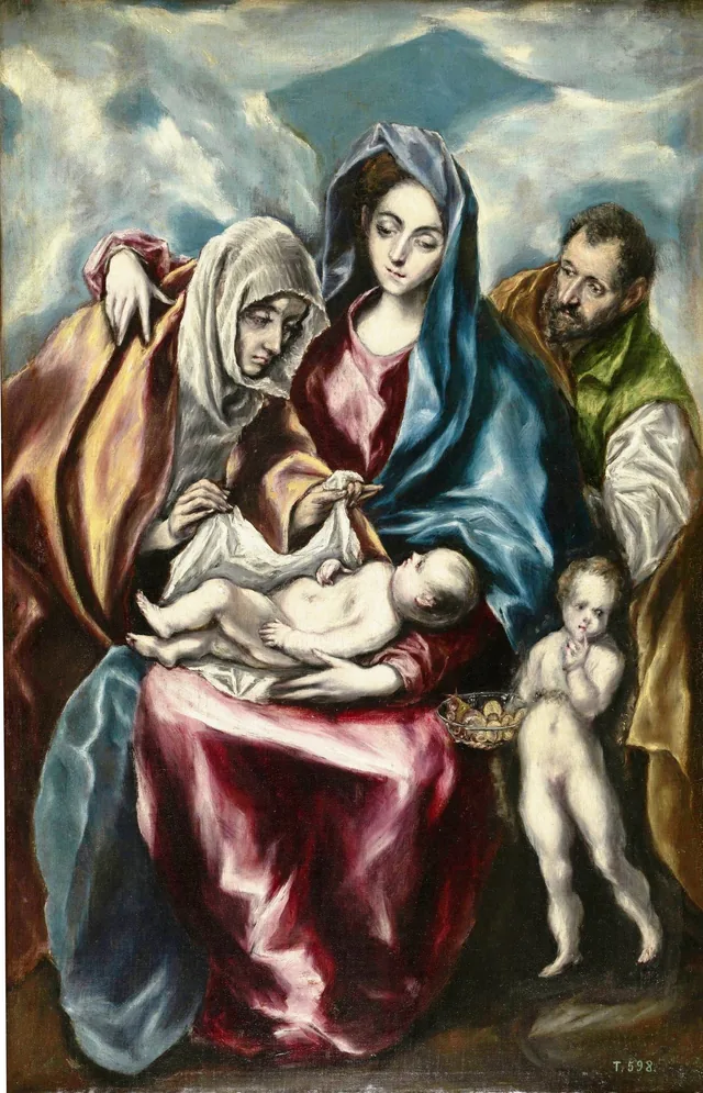 La Sainte Famille avec sainte Anne et saint Jean-Baptiste enfant, Le Greco