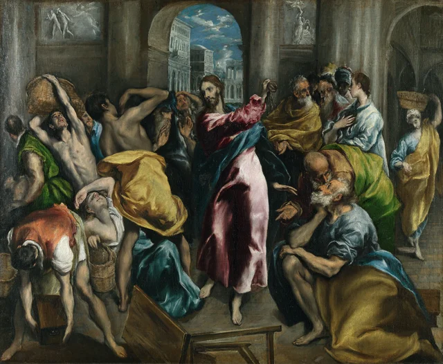 Cristo expulsando a los mercaderes del templo, Le Greco