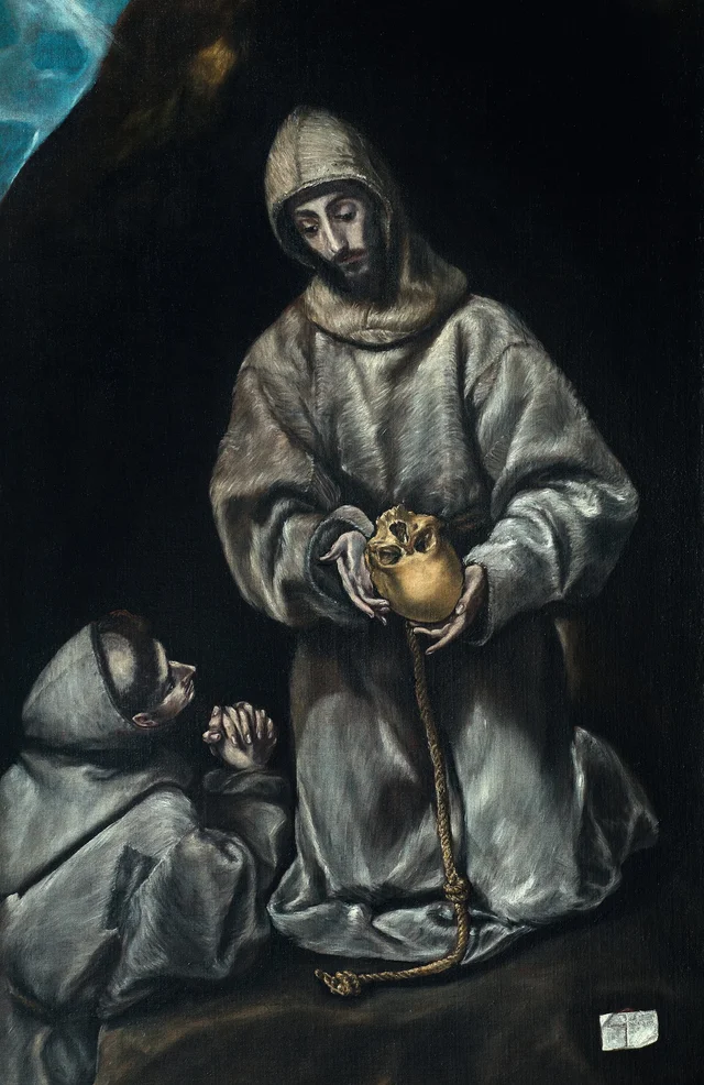 San Francisco de Asís y el hermano León en meditación