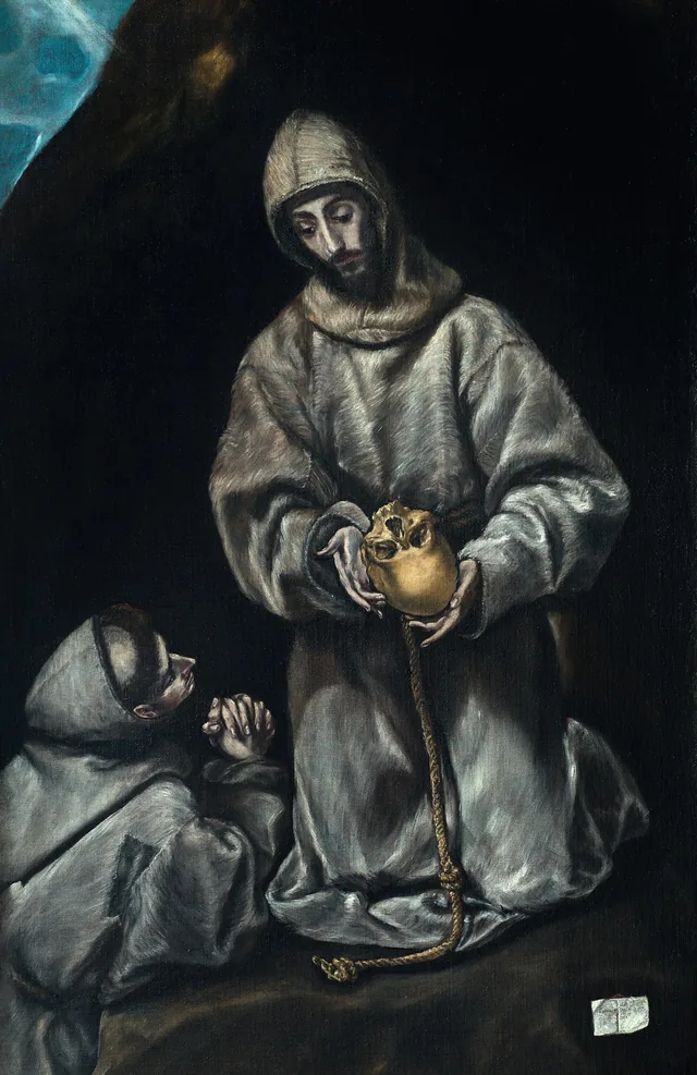 Saint Francis of Assisi and Brother Leo in Meditation, Le Greco
