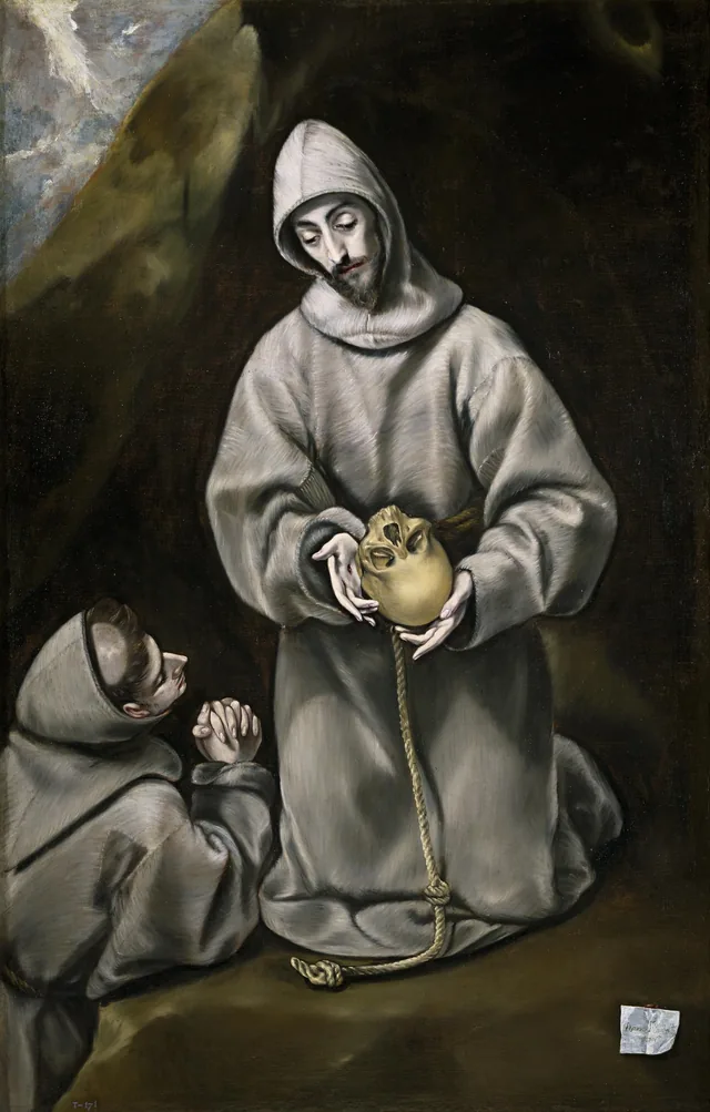 Saint François d'Assise et frère Léon méditant sur la mort, Le Greco