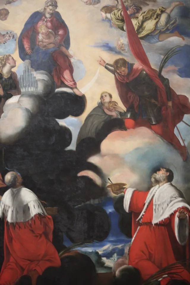 Madonna and Child with Saints Cecilia, Marina, Theodore, Cosmas, and Damian, Le Tintoret