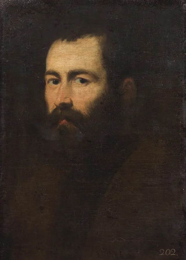 Portrait d'un homme à la barbe sombre et aux yeux bleus
