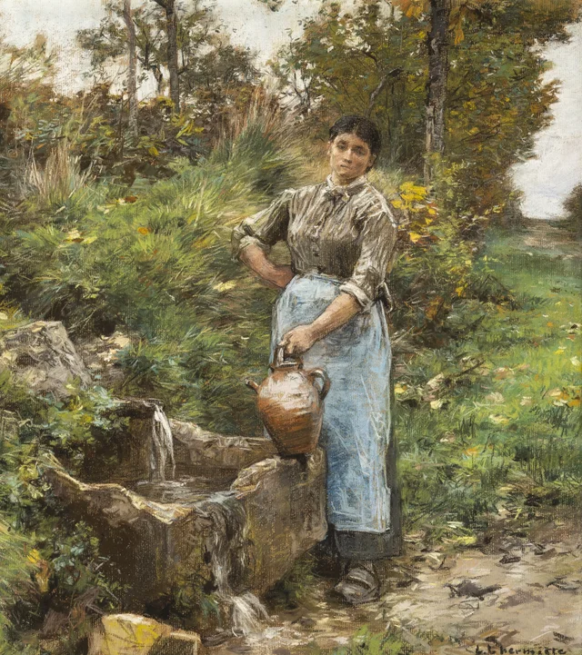 At the Fountain, Léon Augustin Lhermitte
