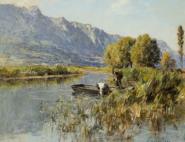 The Dent du Chat above Lake Bourget, Léon Augustin Lhermitte