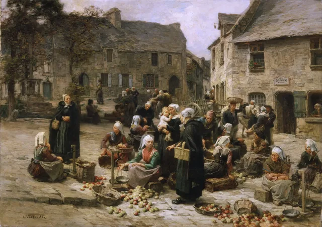 Apple Market at Landerneau, Léon Augustin Lhermitte