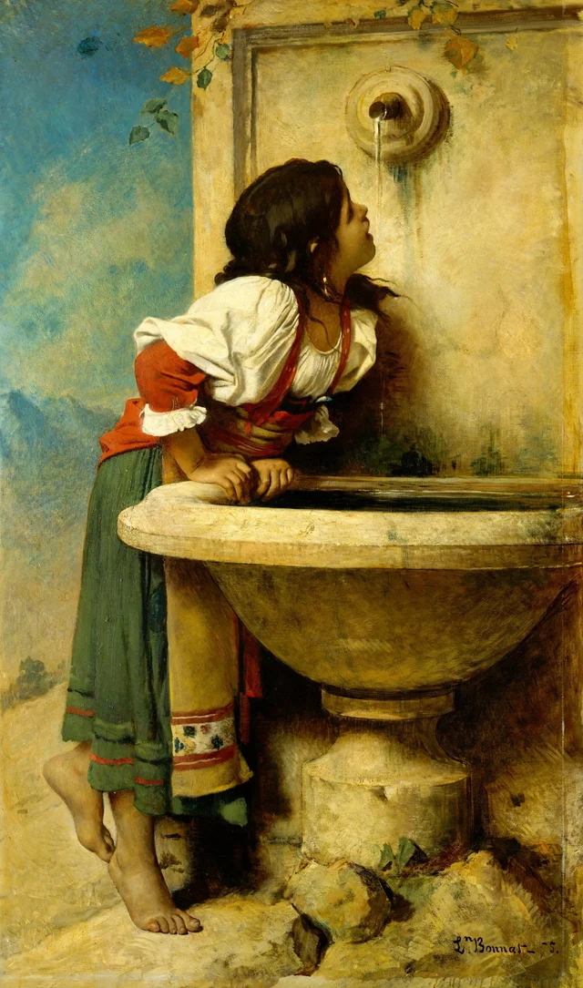 泉のローマの少女